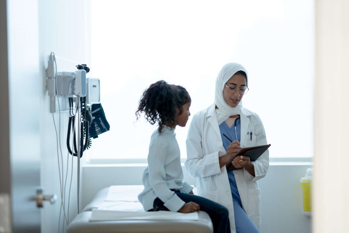 Little girl at a doctor