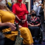 Disabled people gather to listen to Joe Biden speak