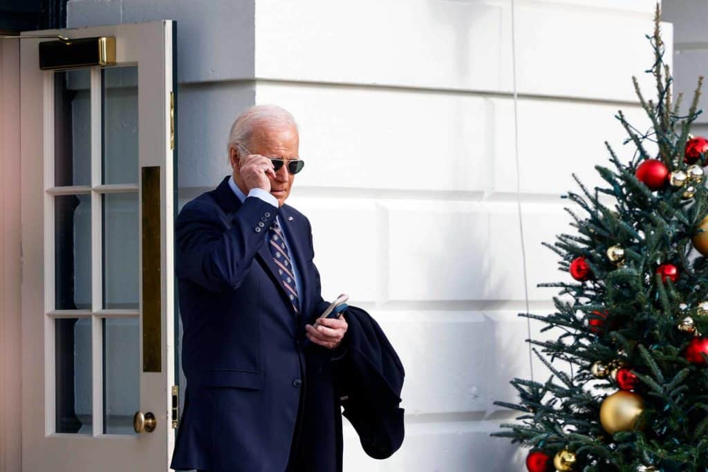 Joe Biden exits the white house