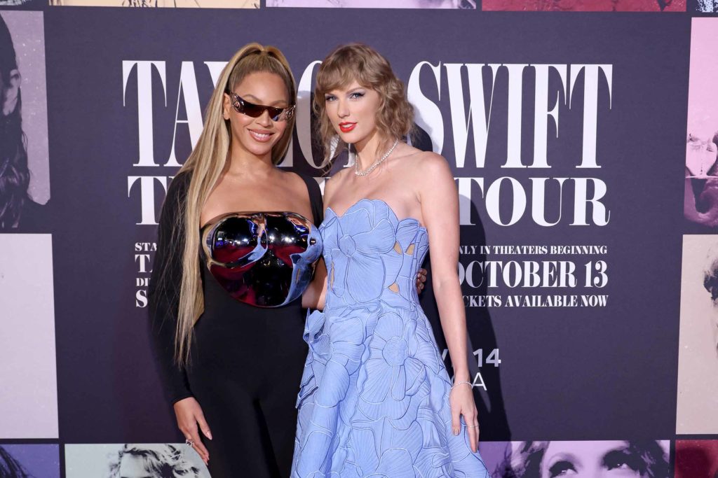 Beyoncé Knowles-Carter and Taylor Swift pose for a photograph outside of Taylor Swift