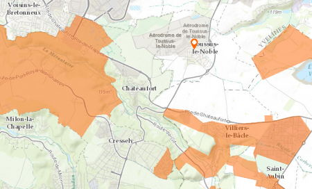 Zone de déploiement de la Fibre Optique d'Orange courant 2016